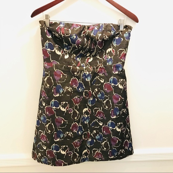 NWT American Eagle Strapless Floral Dress 6 purple - Picture 1 of 10